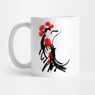 Geisha, japanese style ink painting Mug